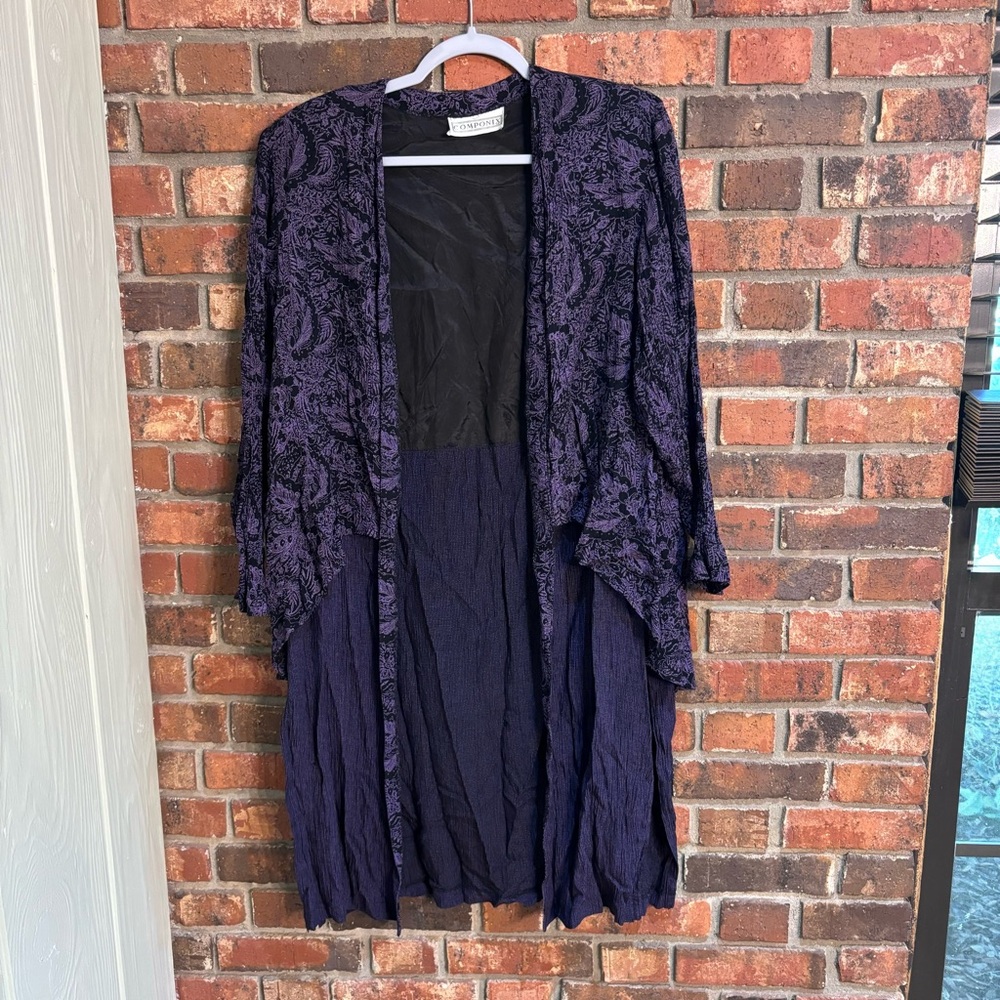 Componix womens vintage boho hippie witchy whimisigoth duster cardigan purple S